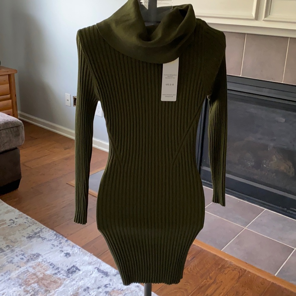 Green sweater dress